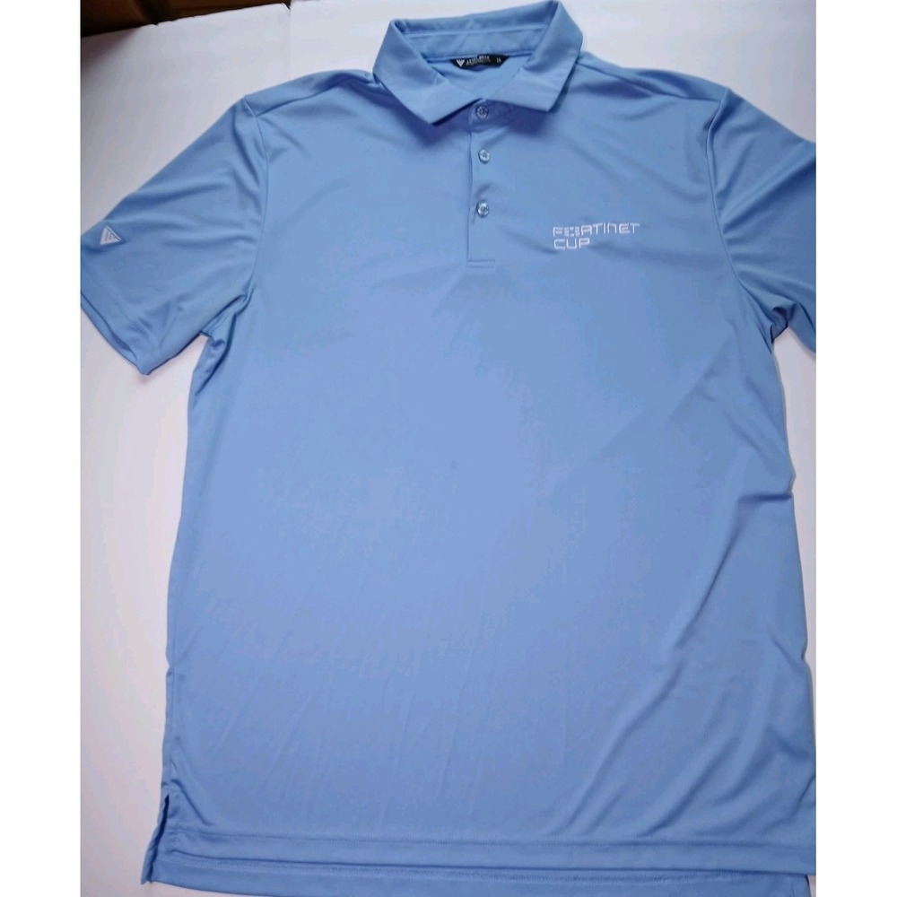 PGA TOUR Level Wear Polo Golf Shirt Men's Large Short Sleeve Blue